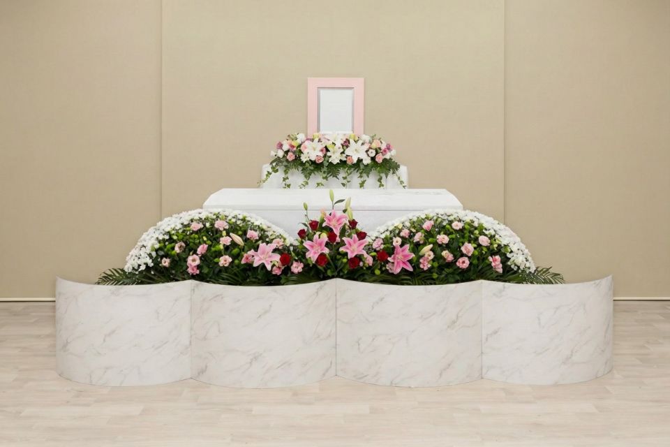 一日葬プラスと家族葬の祭壇2